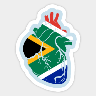 Anatomical heart design, South Africa flag Sticker